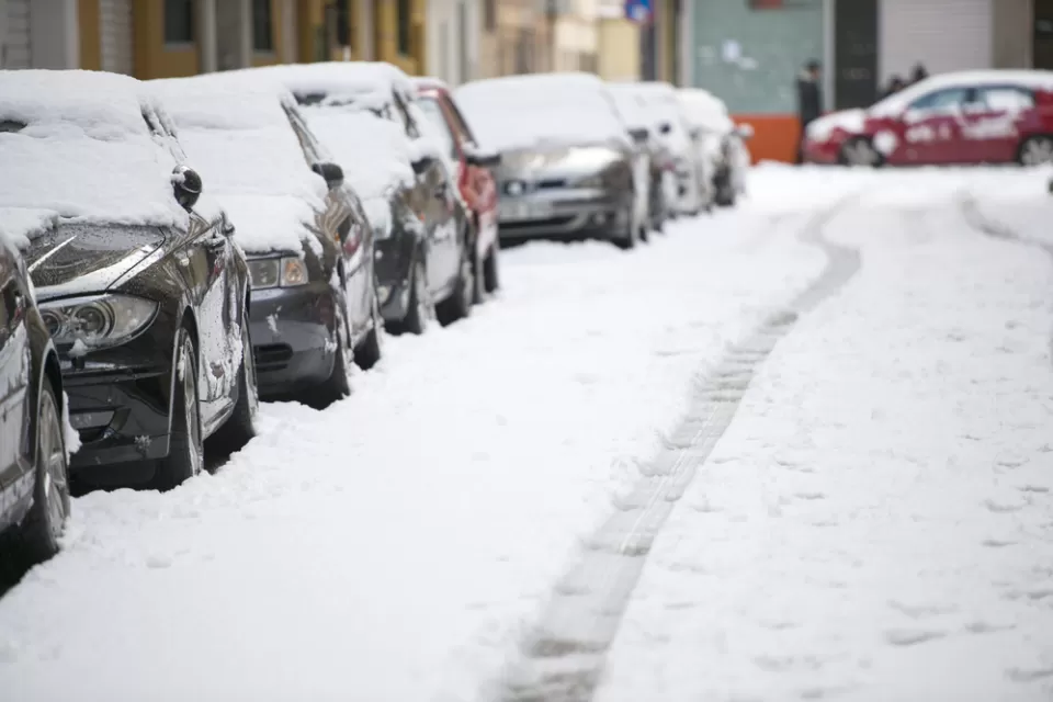 Cars in the snow